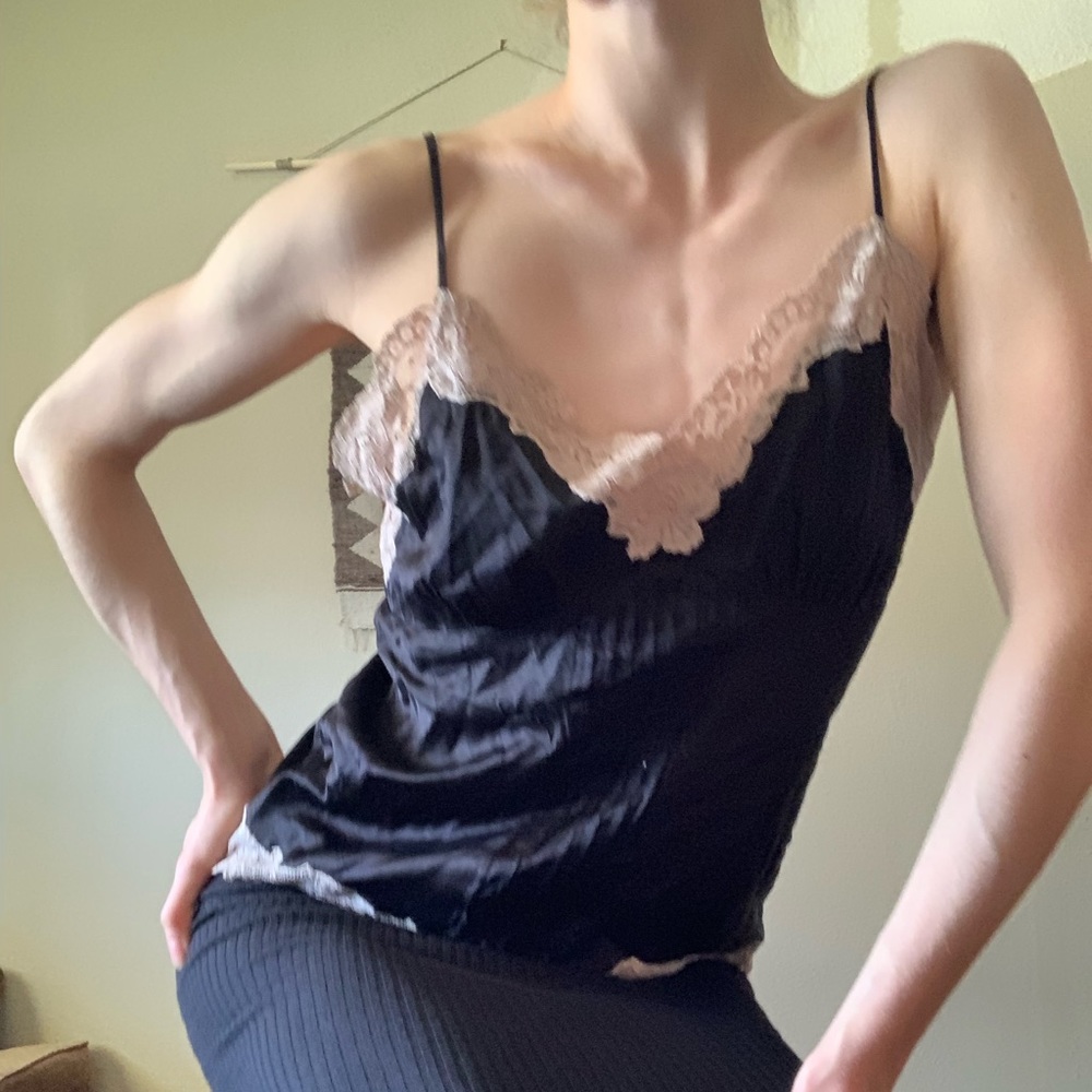 Silky and lacy lingerie top